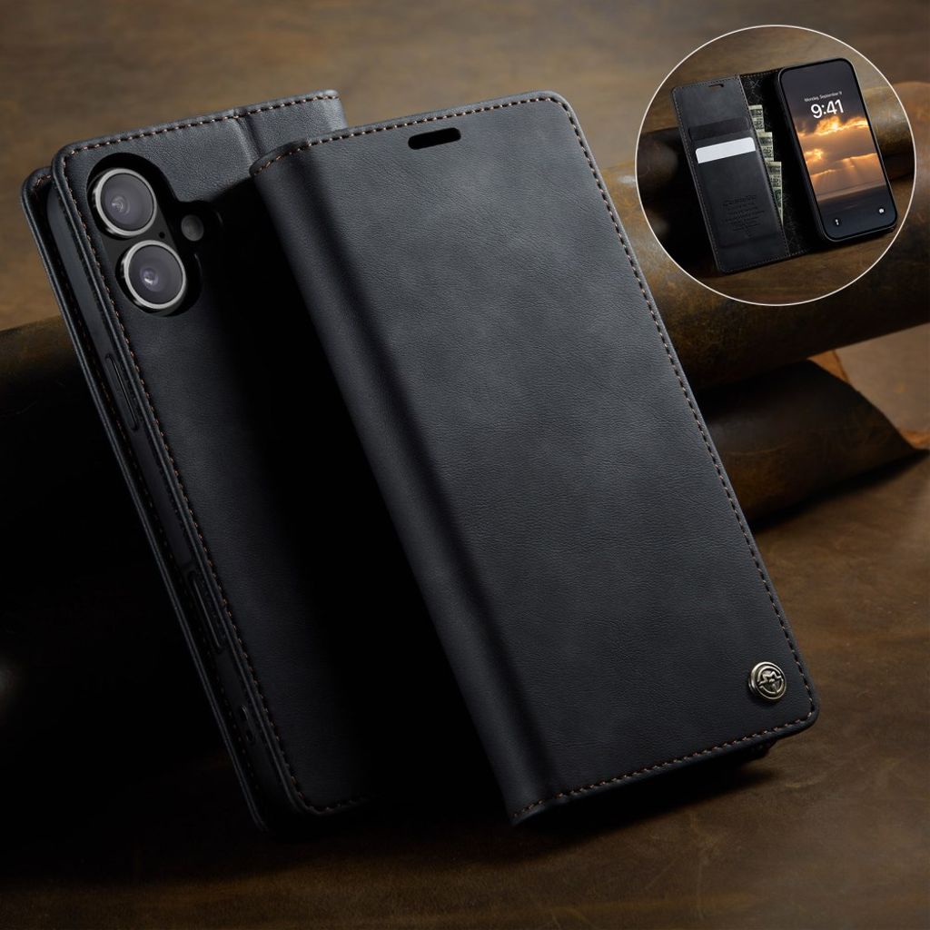 CASEME iPhone 16 Cover with Stand - Black