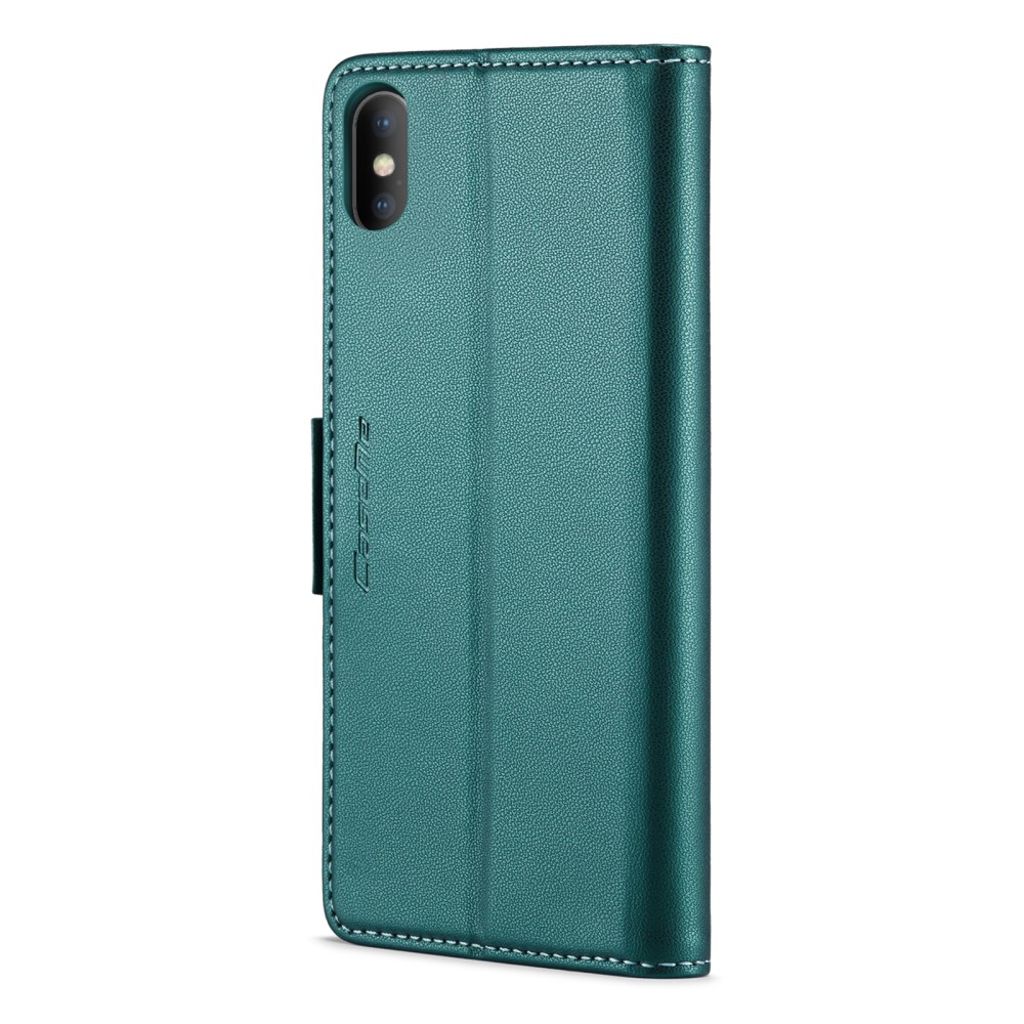 CASEME iPhone XS Max Pungetui med RFID og 3 Kortplads – Grøn