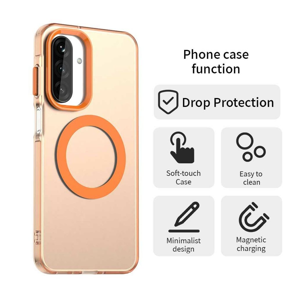 Samsung Galaxy A17 5G / A16 5G / A16 4G Cover med MagSafe - Orange
