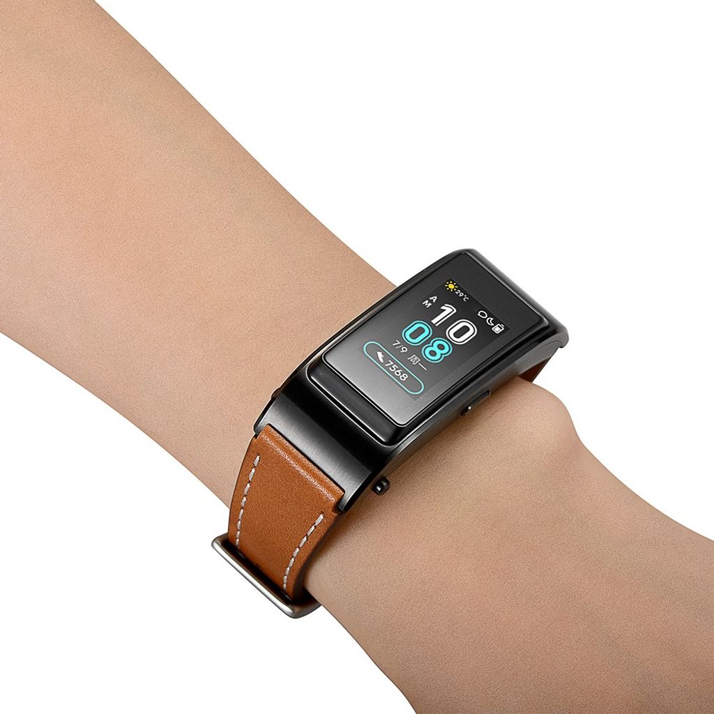 Garmin Vivoactive 4S/3S/Huawei TalkBand B5 ja muut. Kellon ranneke aitoa nahkaa – ruskea