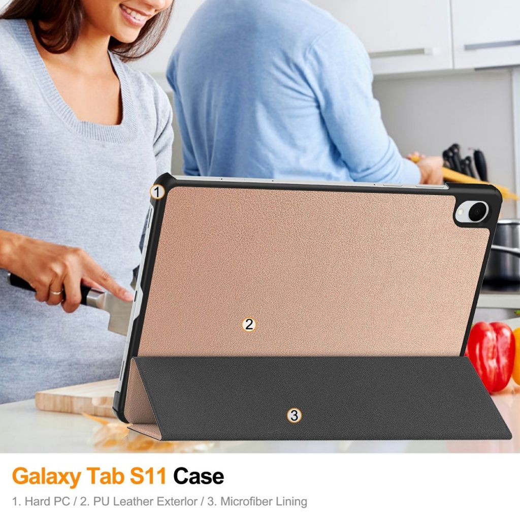 Samsung Galaxy Tab S11 Case Anti-Drop Stand – Rose Gold