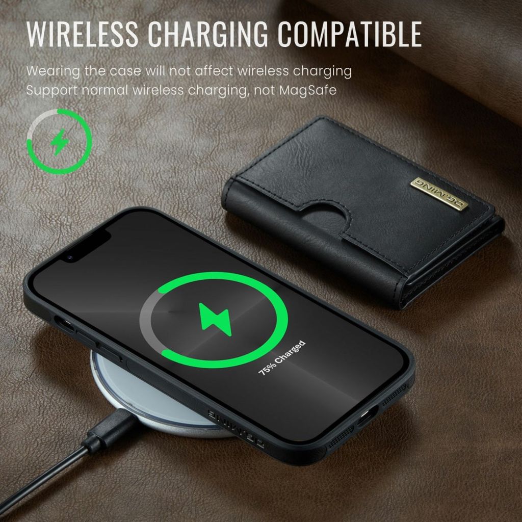 DG.MING iPhone 12 Pro Max Cover med Pung - Sort