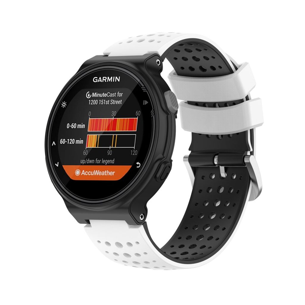 Garmin Forerunner 735XT/620/630/220/230/238 Tofarget Klokkereim - Svart/Hvit