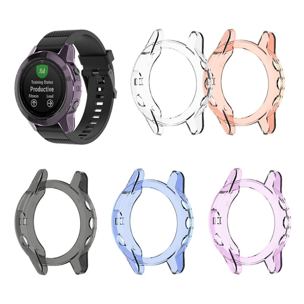 Garmin Fenix 5/5 Plus Case in TPU - Transparent Purple