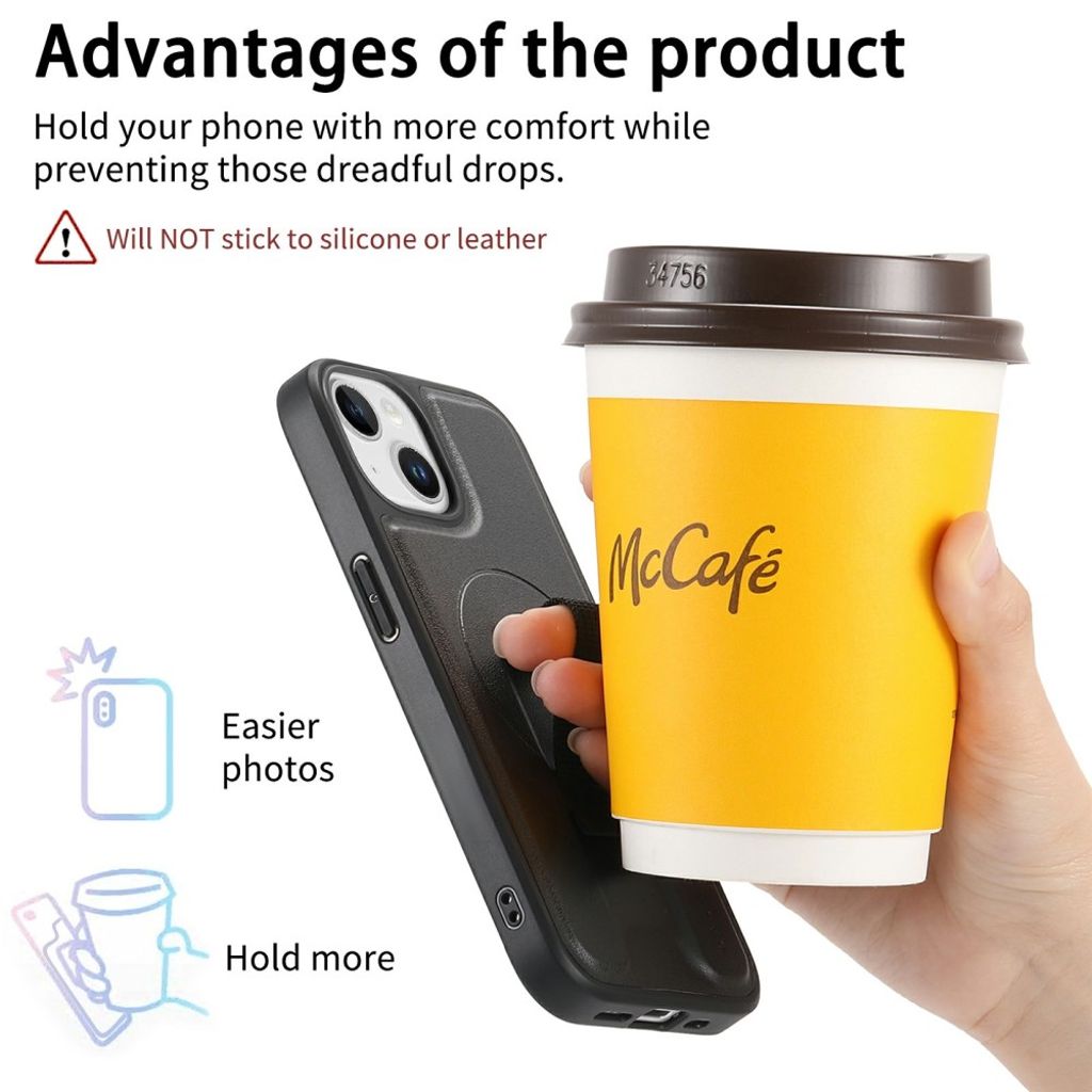 CASENEO iPhone 15 MagSafe Wallet Cover - Black