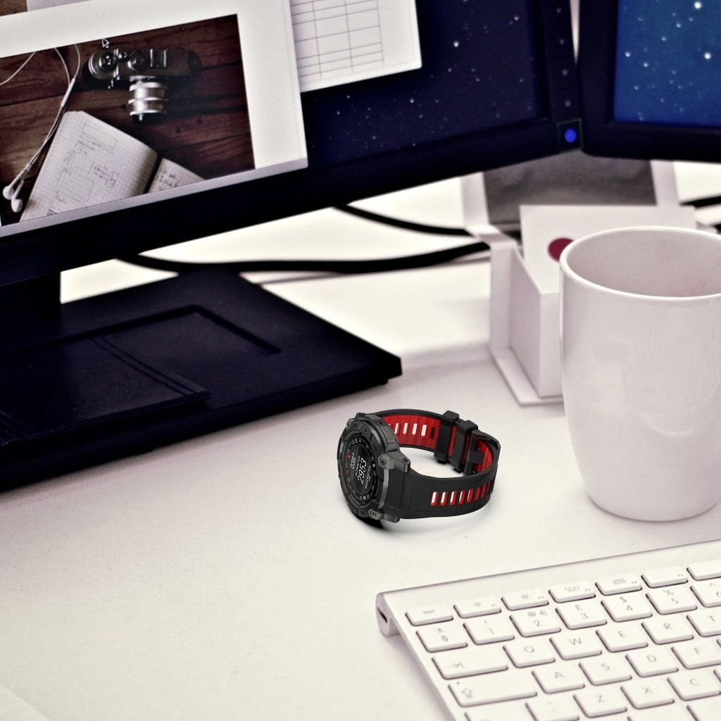 Garmin Instinct 3 50mm Watch Strap Silicone – Black/Red