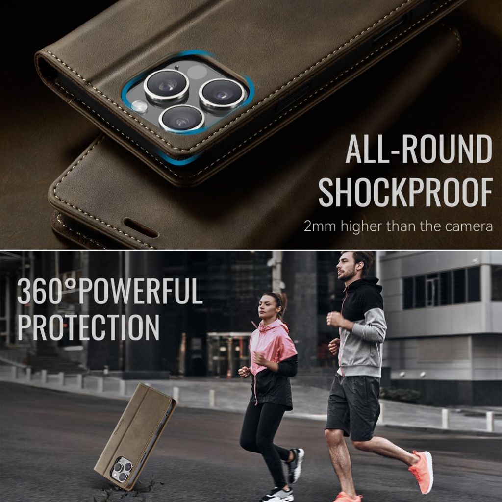 CASEME iPhone 16 Pro Etui med Stativ - Brun