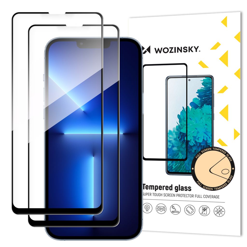 Wozinsky Full Glue Skærmbeskyttelse 2-Pak till iPhone 17e/16e/14/13/13 Pro