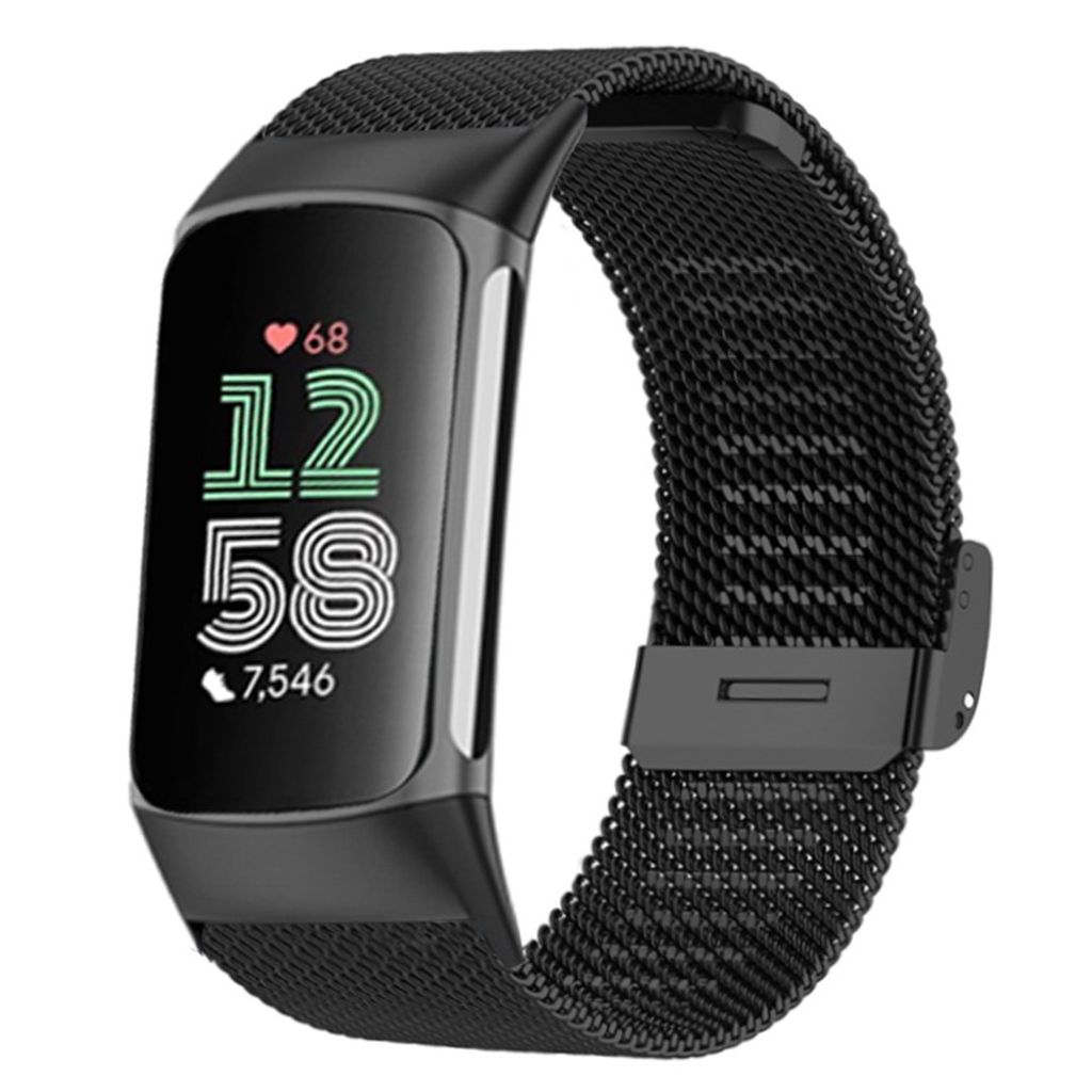 Fitbit Charge 6/5 Kellonranneke, Metalli - musta