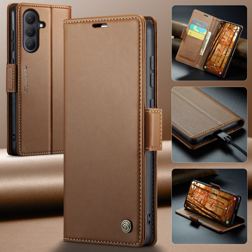 Samsung Galaxy S26 Plånboksfodral CASEME 023 Series RFID-blockerande – Brun