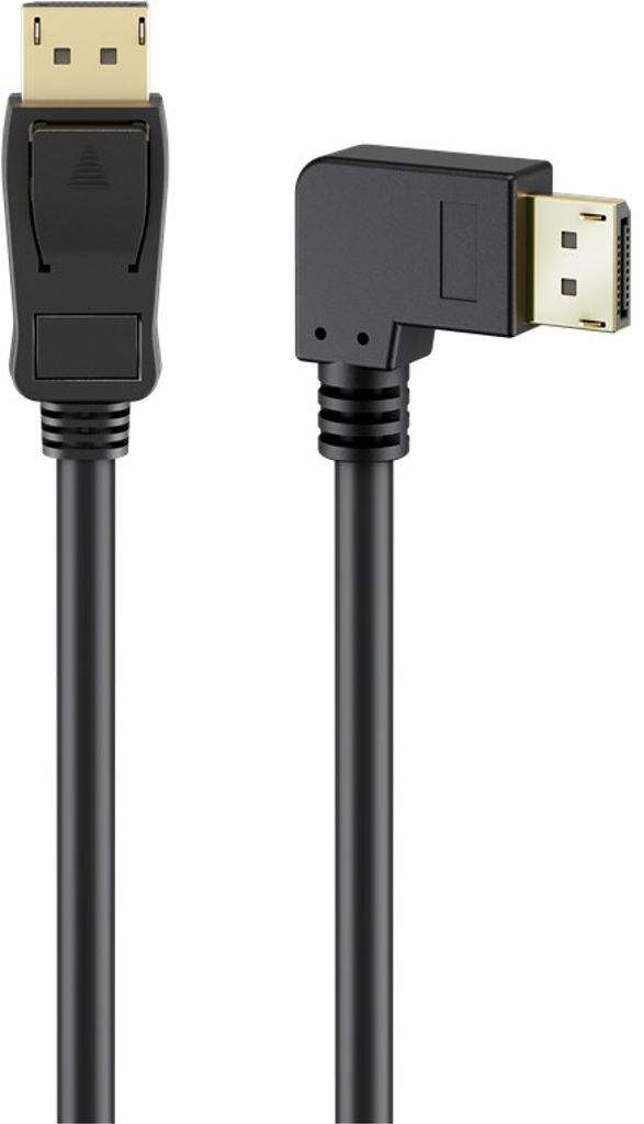 Goobay DisplayPort-kabel vinklet højre/venstre, 54 Gbit/s, 3m