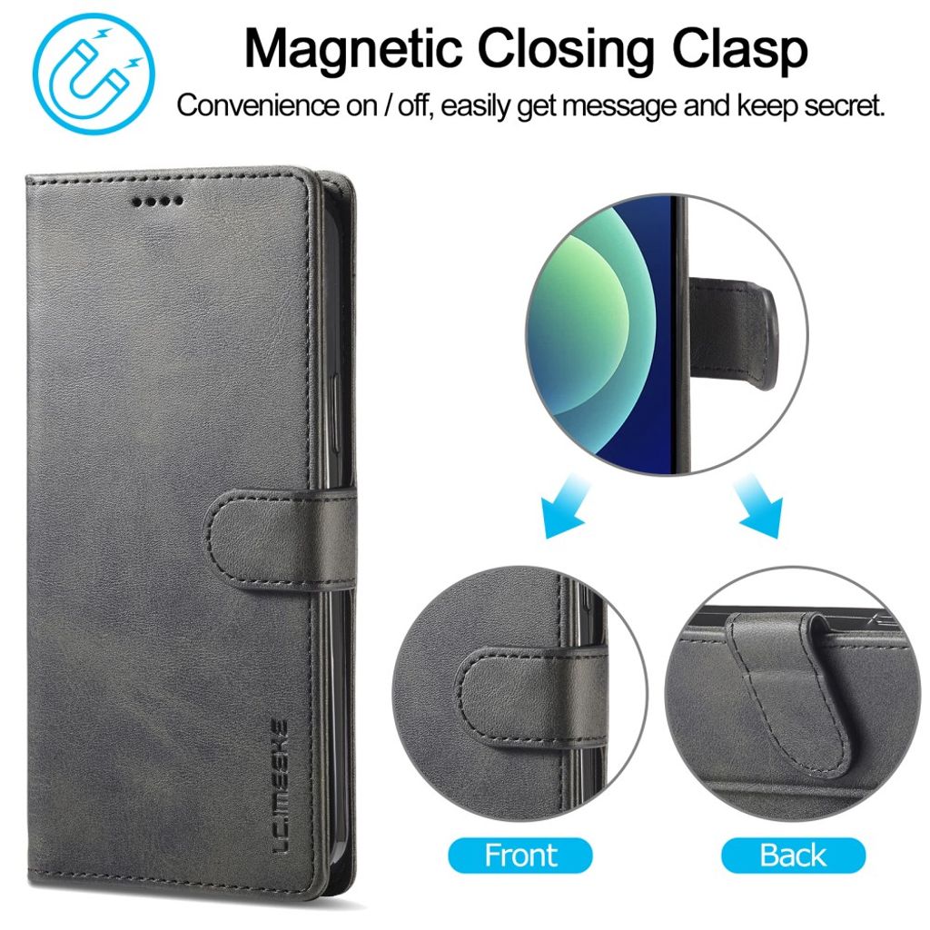 LC.IMEEKE iPhone 15 Pro Max Lompakkokotelo - Musta