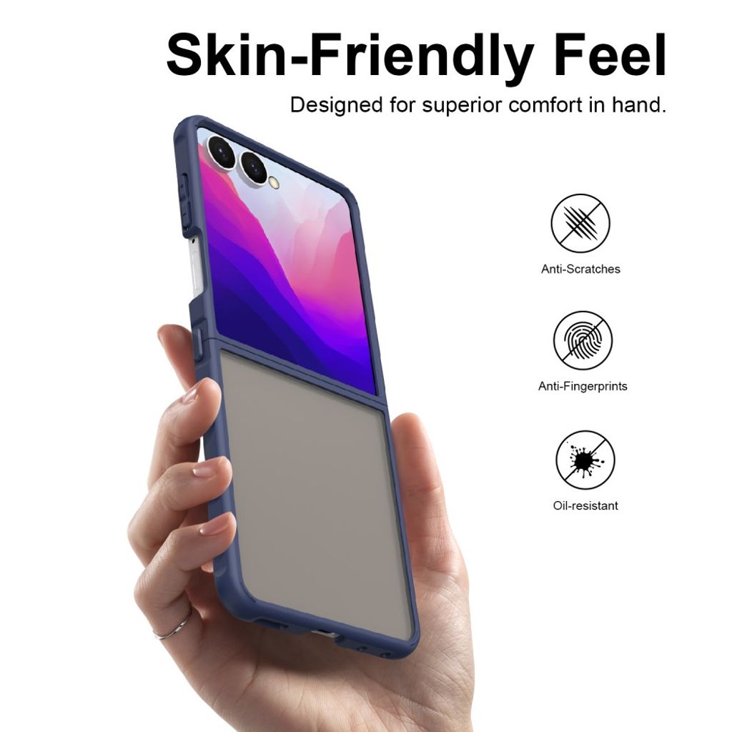 Samsung Galaxy Z Flip8 Matteret Cover - Blå
