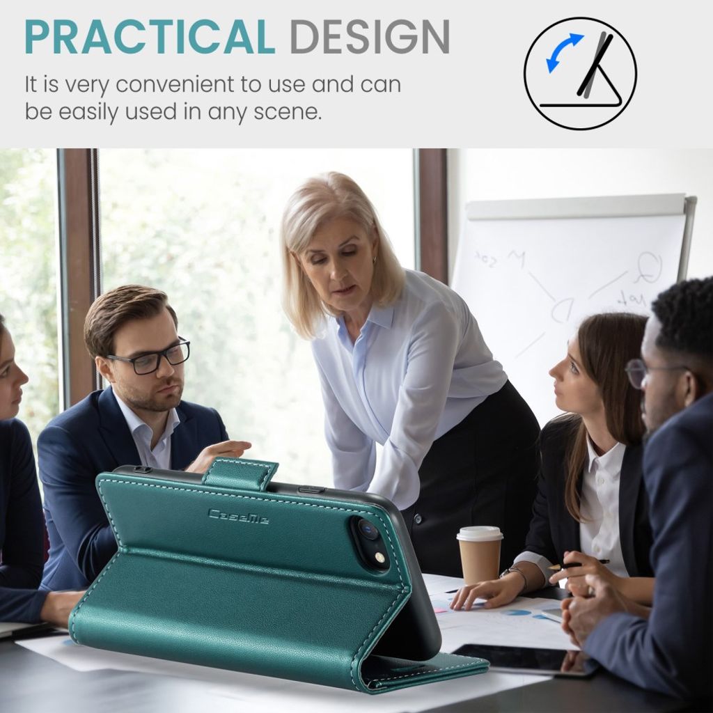 CASEME iPhone 6/6s/7/8/SE 2020/2022 Fodral med Kortfack - Grön