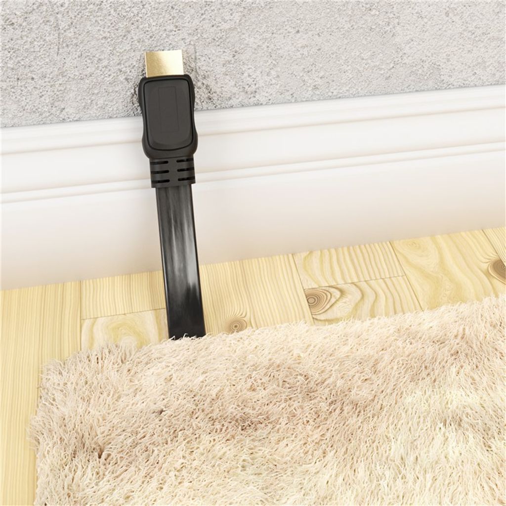 Goobay høyhastighets HDMI flatkabel med Ethernet 8K/60Hz, 1m