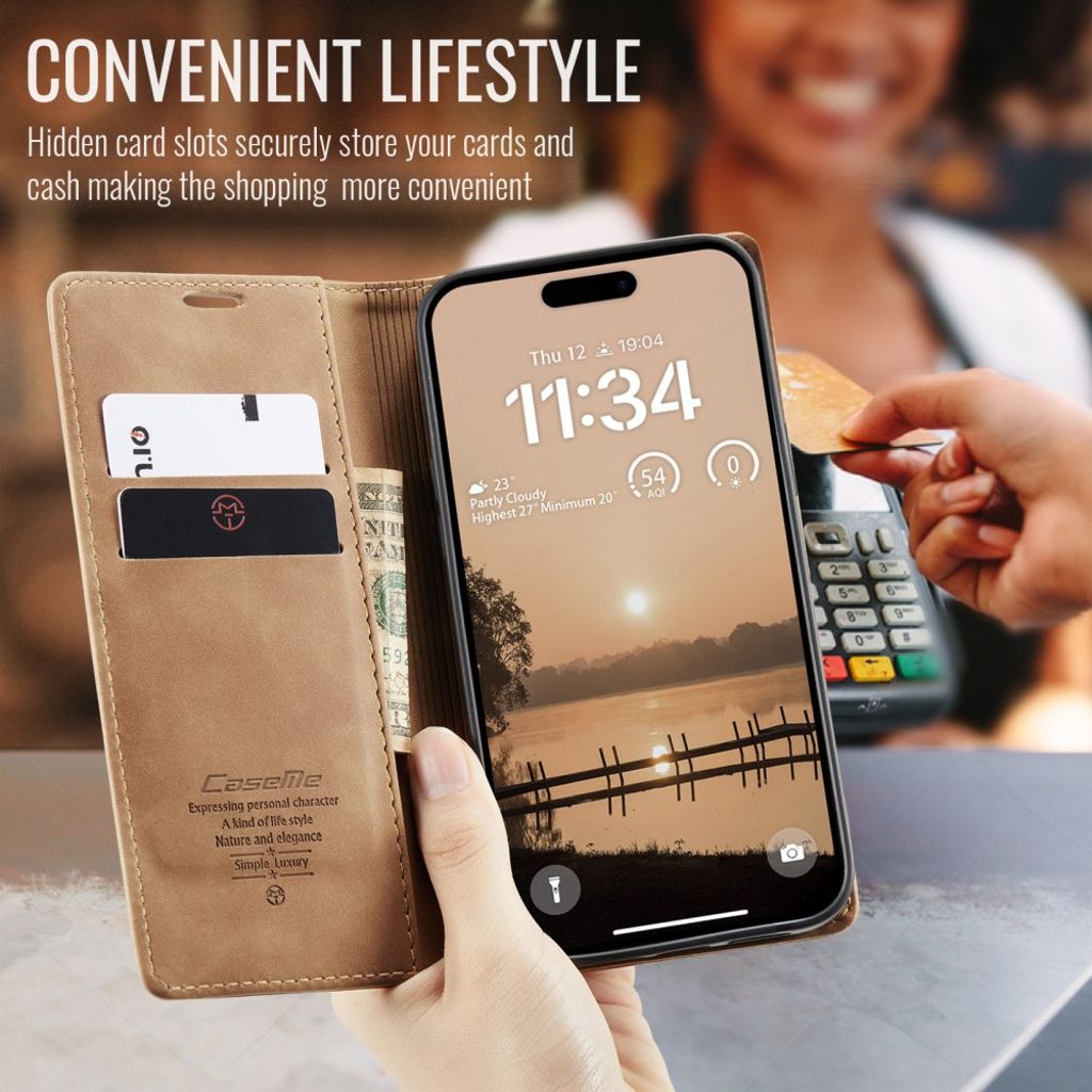 CASEME iPhone Air Pungetui med Kortplads - Brun