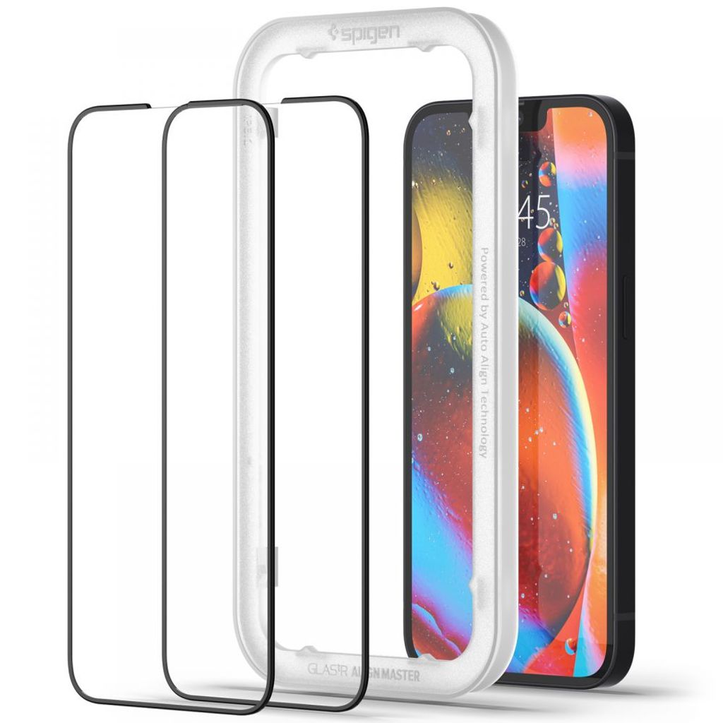 Spigen ALM Glass FC Tempered Glass 2-pack Skjermbeskytter til iPhone 13/13 Pro/14/16e