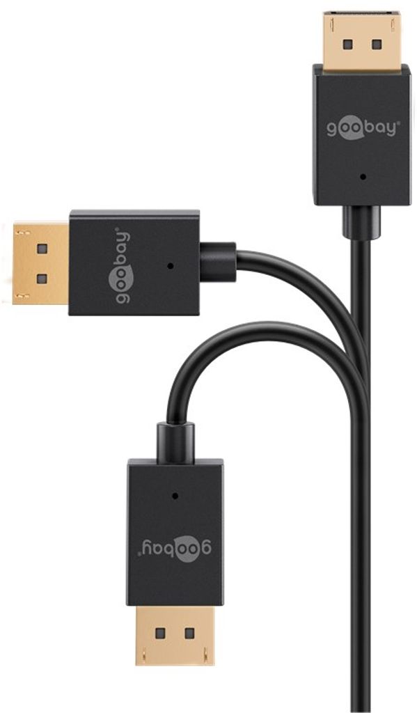 Goobay Slim DisplayPort-kabel 40 Gbps, 1m - sort