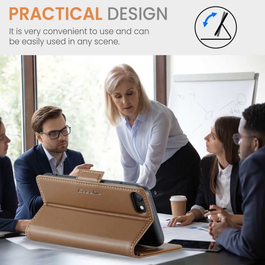 CASEME iPhone 6/6s/7/8/SE 2020/2022 Etui med Kortplads - Brun