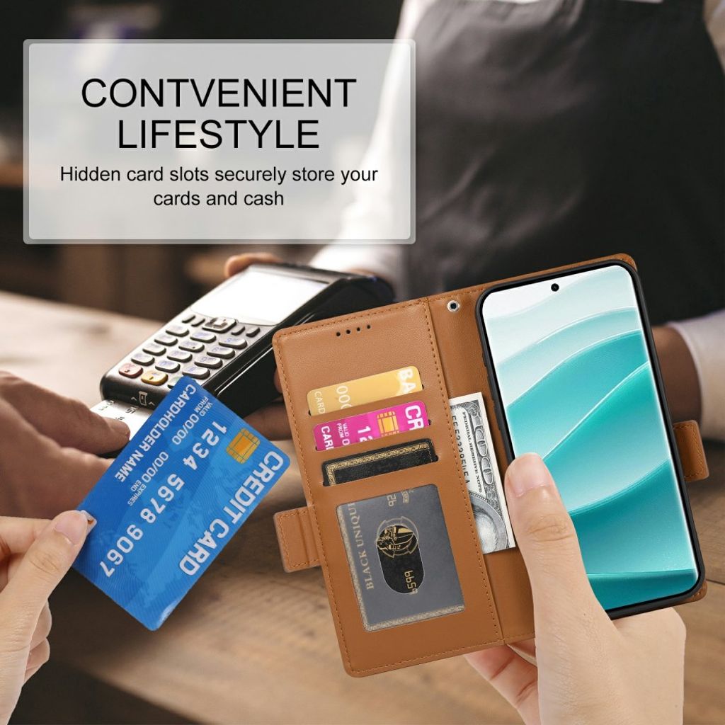 Xiaomi Redmi Note 15 ProPlus 5G Wallet cover - Brown