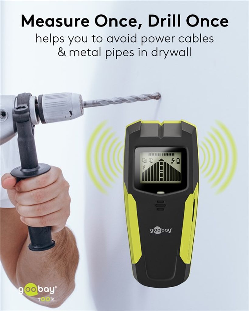 Goobay Multidetektor – veggskanner for tre / metall / strøm