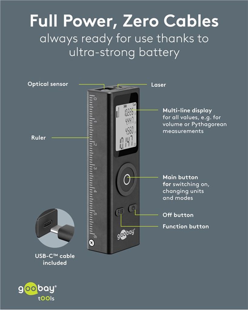 Goobay laseravstandsmåler 30 m