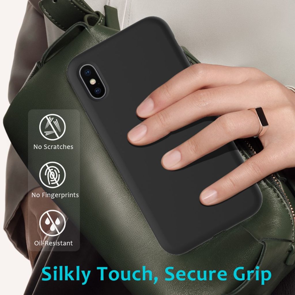 iPhone XS Max Cover Liquid Silicone - Sort