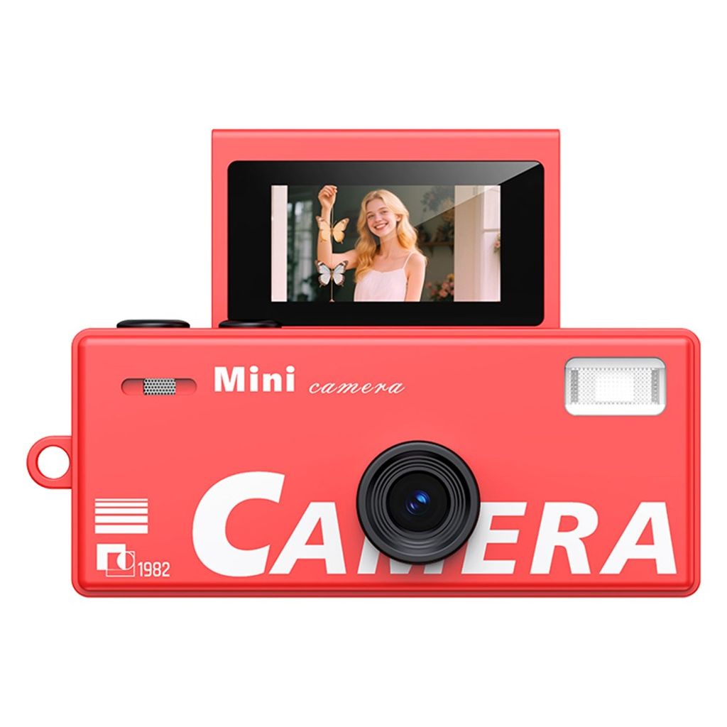 LK-030 Mini digitalkamera 720P HD med nyckelring och 0.96" display – Röd