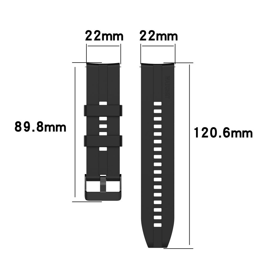 Samsung Gear S3 Frontier/Classic og andre silikone urrem – sort