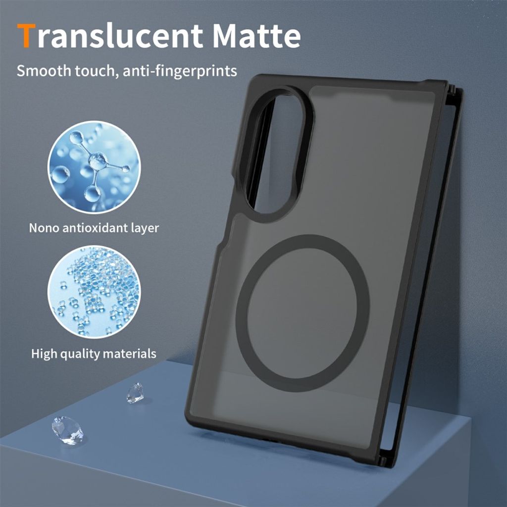 Samsung Galaxy Z Fold8 MagSafe cover med akrylbagside - Sort