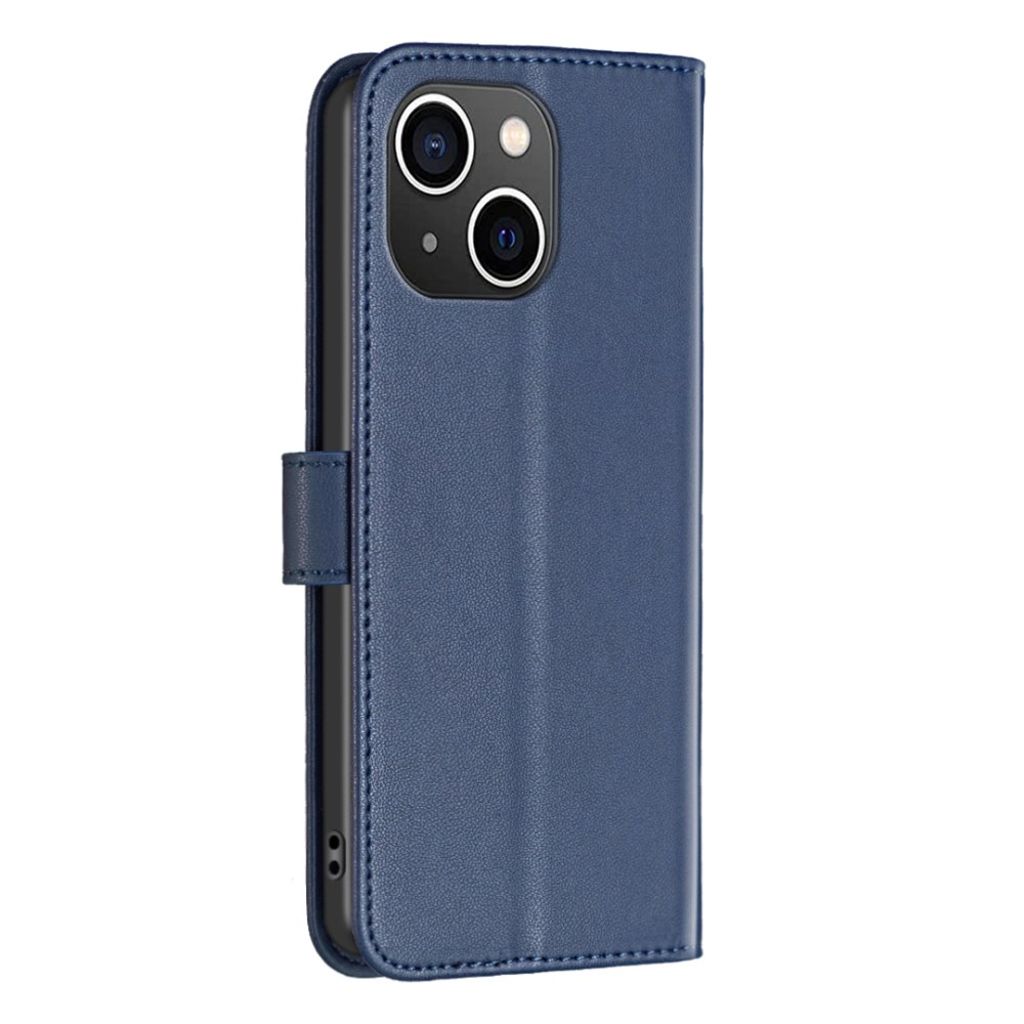 BINFEN COLOR iPhone 15 Wallet Cover Stand PU Leather - Blue