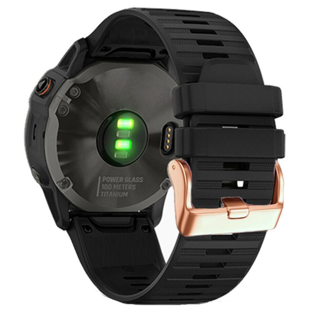 Garmin Fenix ​​​​7S/6S/5S/Instinct 2S etc. Silicone Watch Strap - Black
