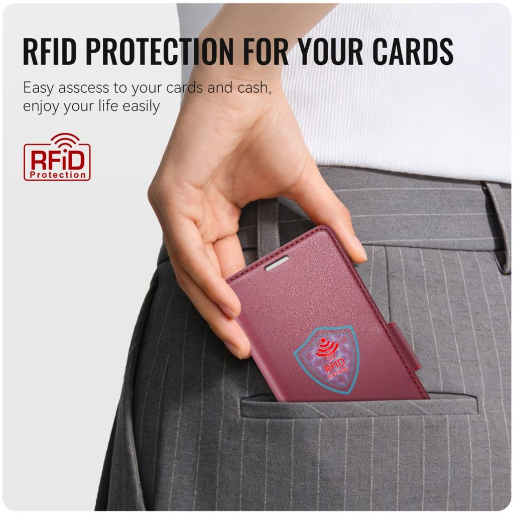 CASEME Samsung Galaxy Z Fold8 Ultra Flip Cover med RFID blokering - Rød