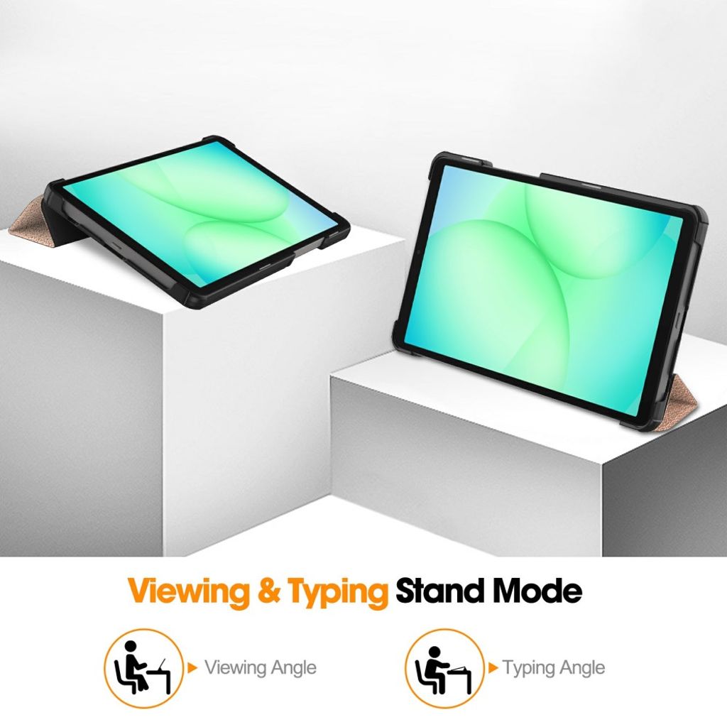 Samsung Galaxy Tab A11/A9 Flip Cover Stødsikker - Rose guld