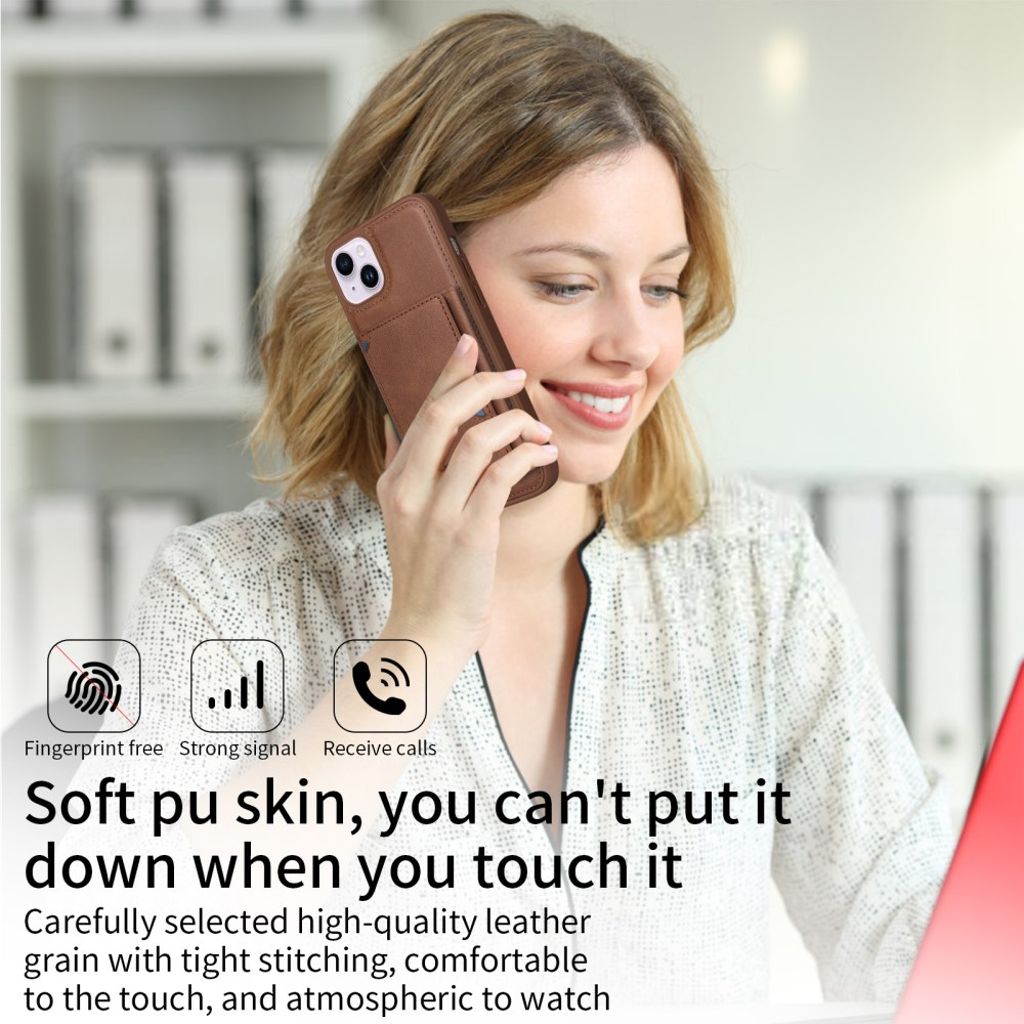 BETOPNICE iPhone 14 Plus MagSafe Deksel Lommebok - Brun