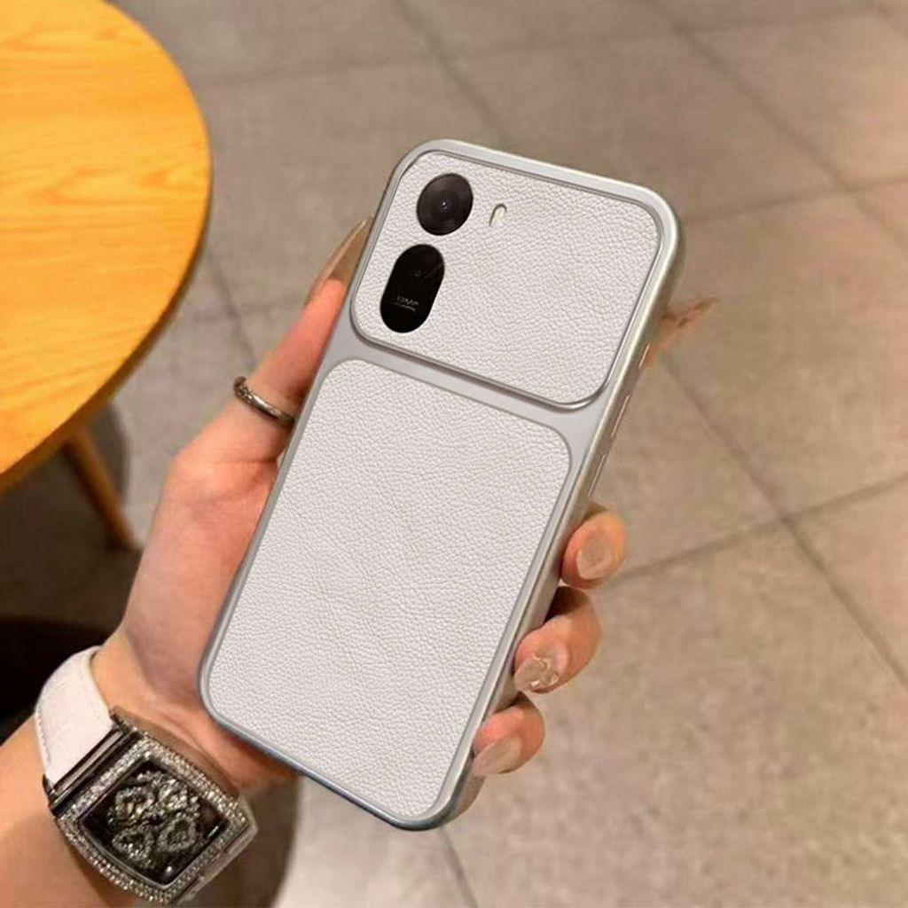 Xiaomi Poco C85x 5G/Redmi A7 Pro Skal PU-läderstruktur - Vit