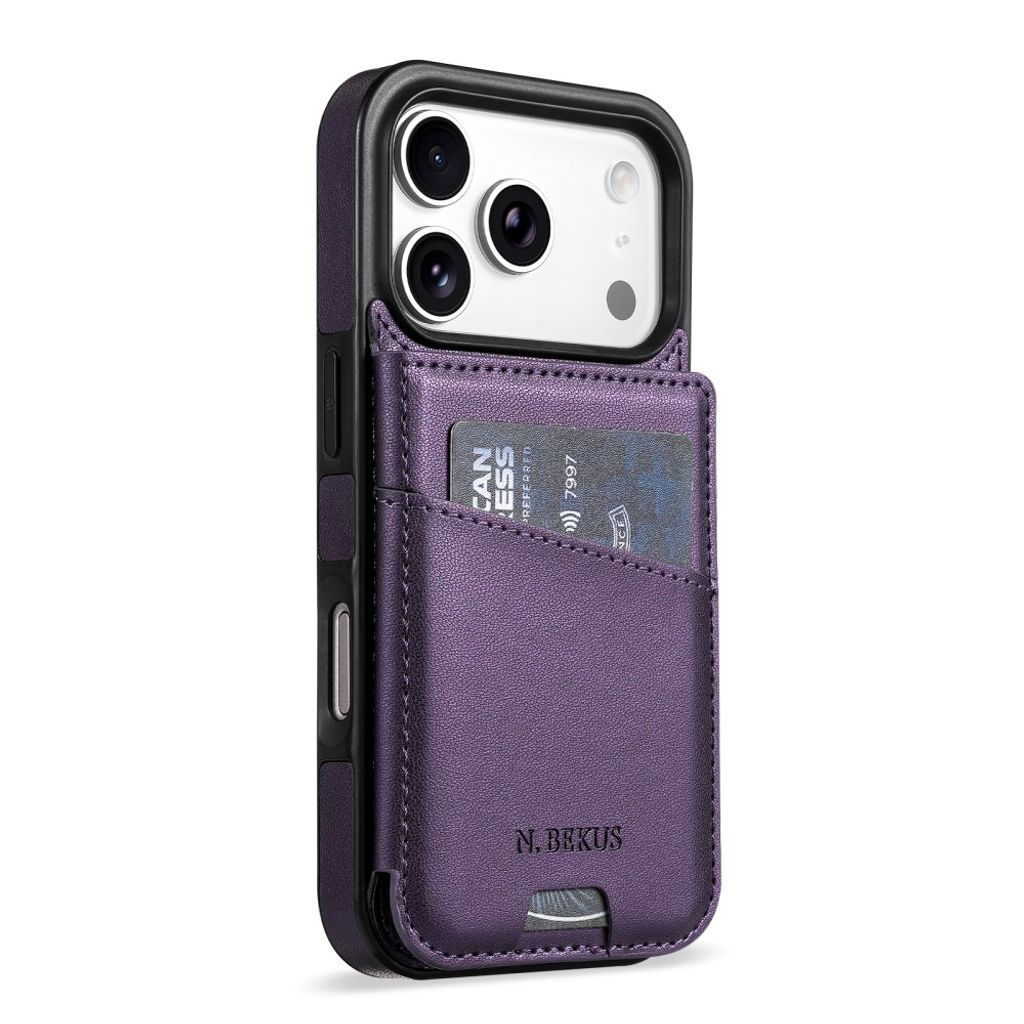 N.BEKUS iPhone 18 Pro Max/17 Pro Max Lompakkokuori RFID-suojauksella - Violetti