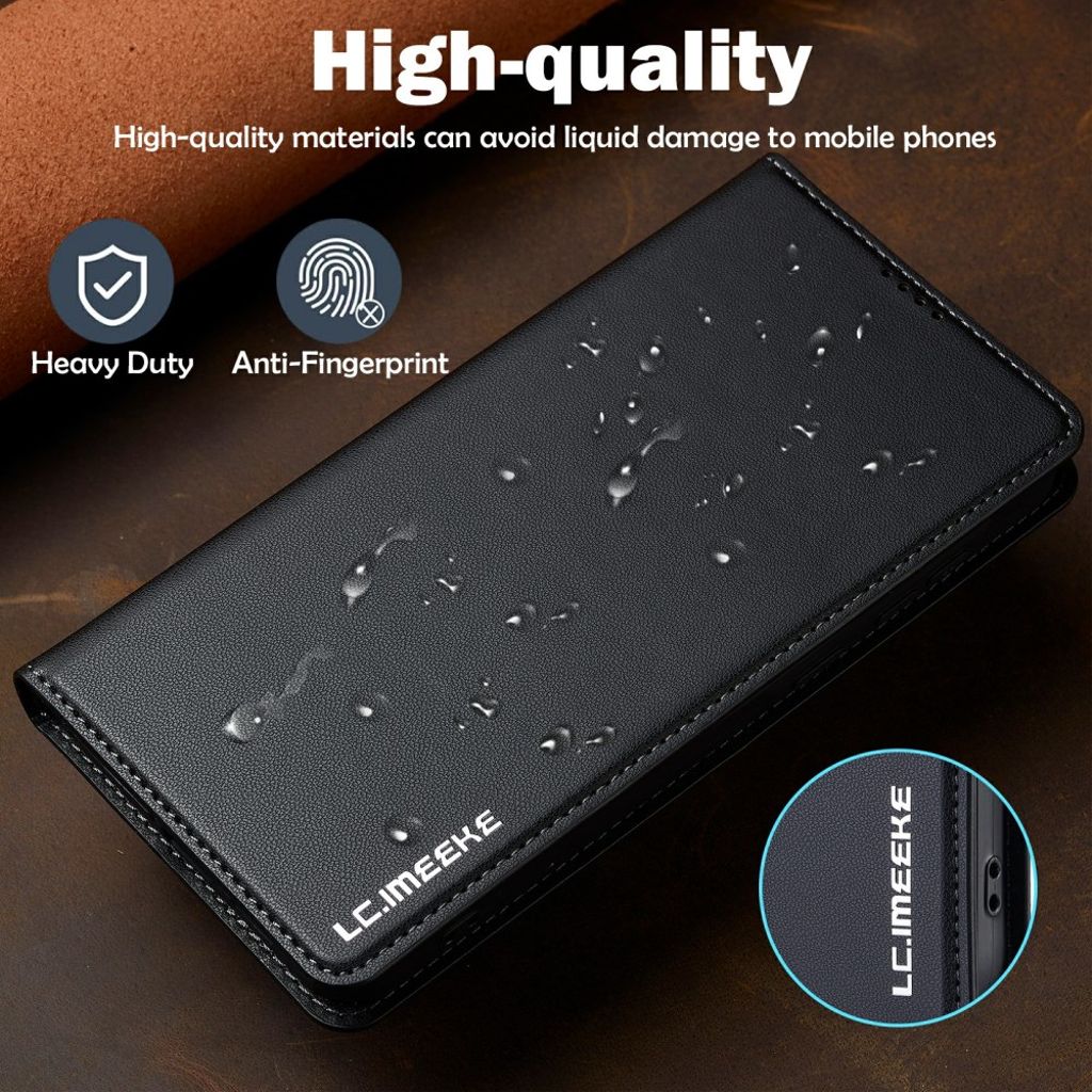 LC.IMEEKE Samsung Galaxy S25 FE Plånboksfodral - Svart