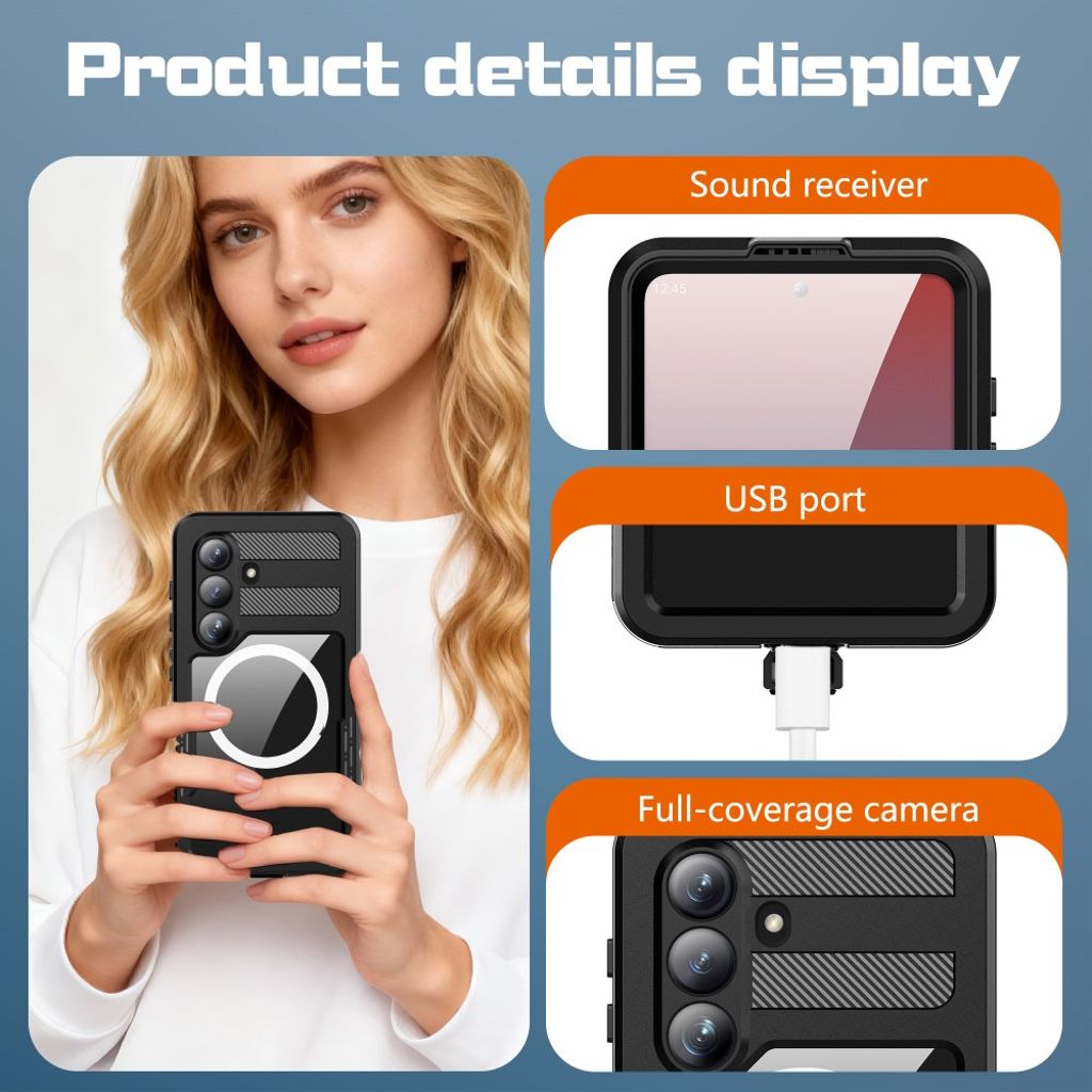 REDPEPPER Samsung Galaxy S26 MagSafe-deksel - Gjennomsiktig/Svart