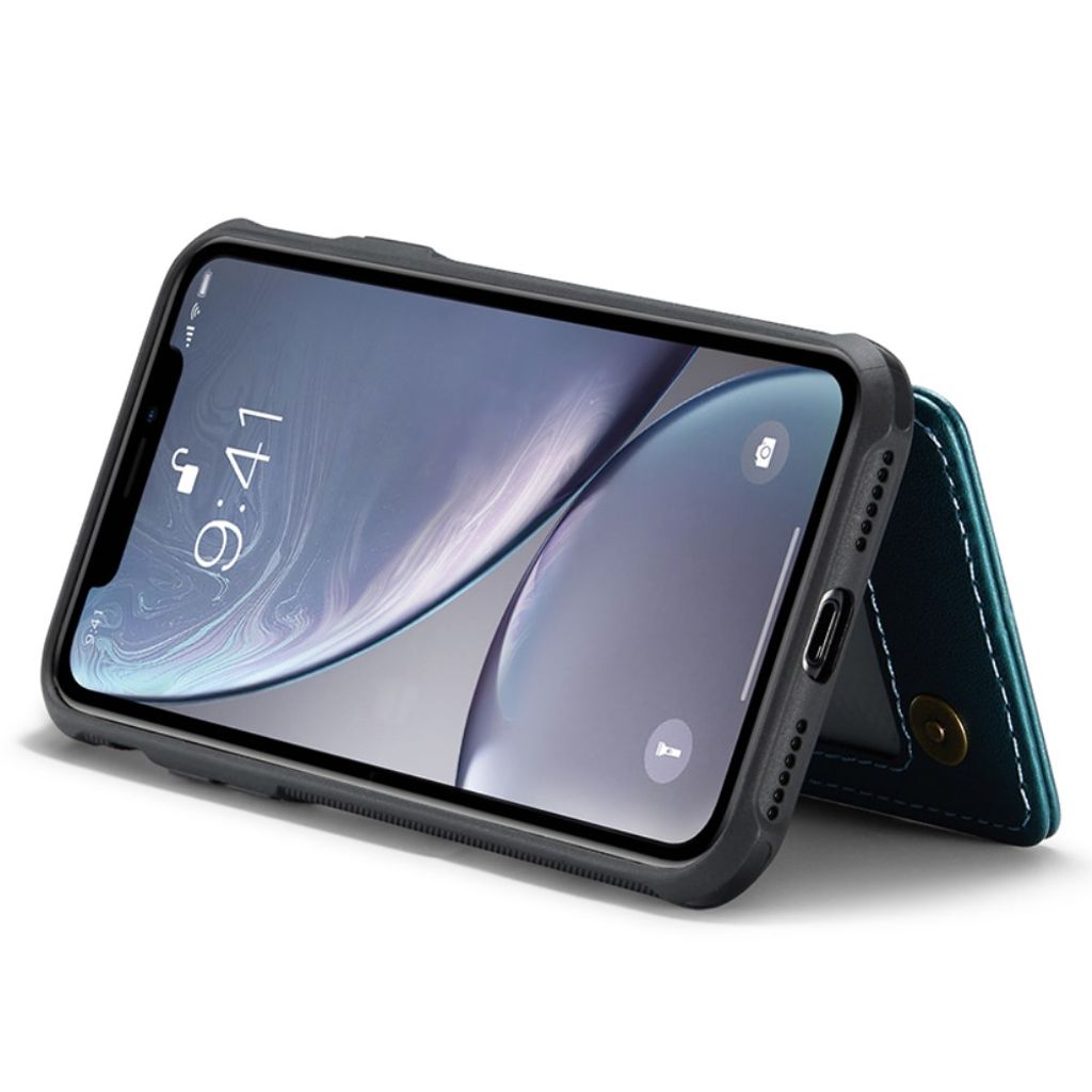 CASEME C22 Plånboksskal med RFID för iPhone XR – Grön