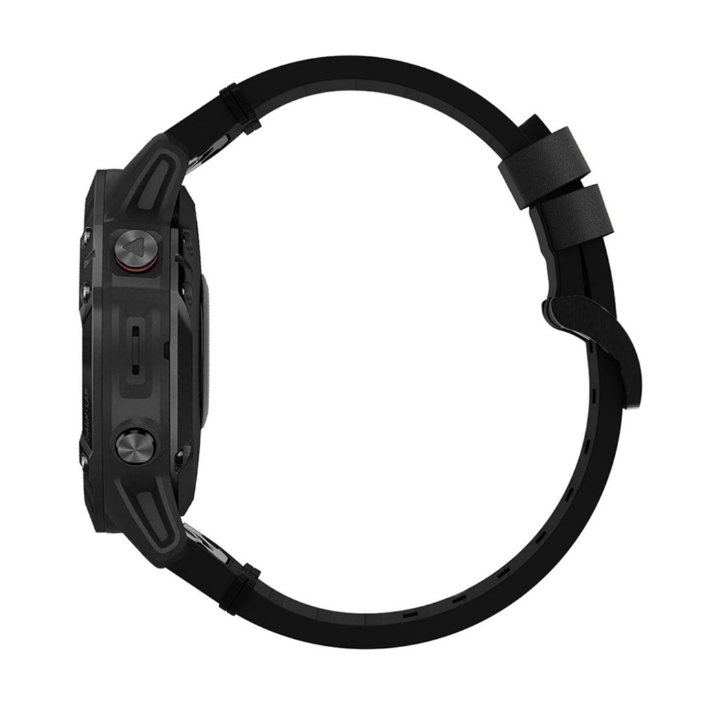 Garmin Fenix 6/5/5 Plus/Forerunner935 osv. Klokkereim i ekte skinn – svart