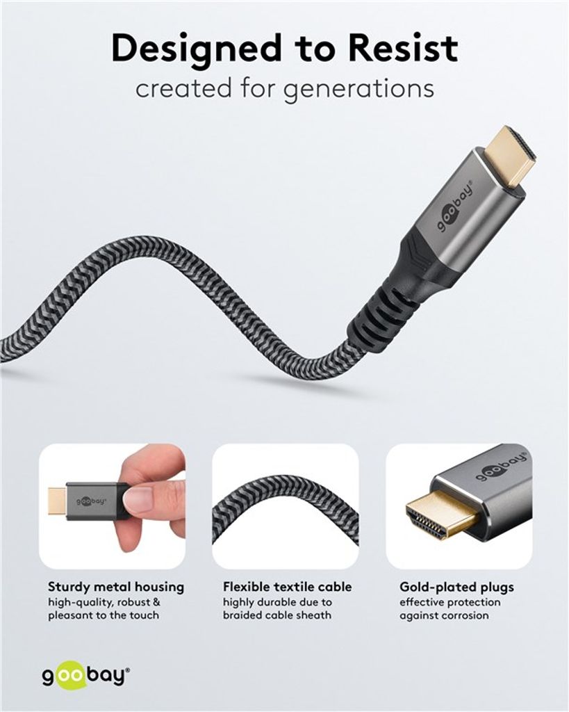 Goobay DisplayPort til HDMI-kabel 8K/60Hz, 1m