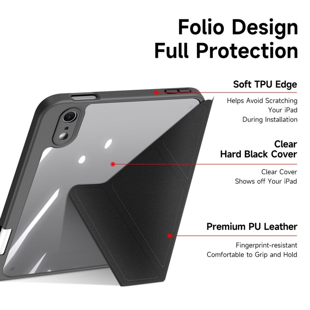 DUX DUCIS iPad Mini (2026) Origami-kotelo - Musta