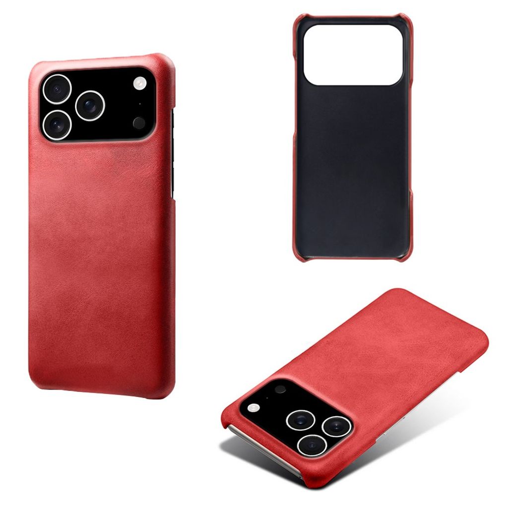 iPhone 18 Pro/17 Pro Deksel i PU-skinn - Rød