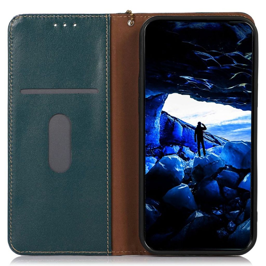 KHAZNEH Google Pixel 11 Pro XL Plånboksfodral Äkta Läder RFID - Grön