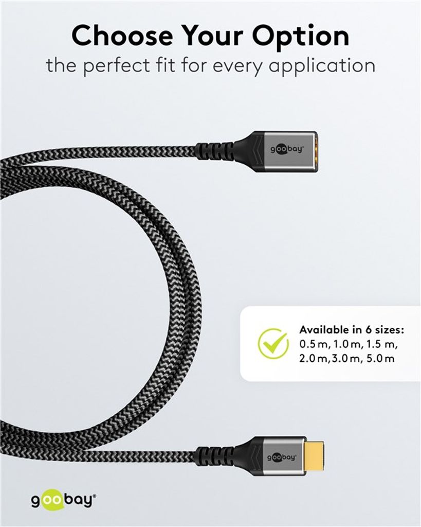 Goobay Ultra High Speed HDMI -jatkokaapelisovitin uros-naaras 8K/60Hz