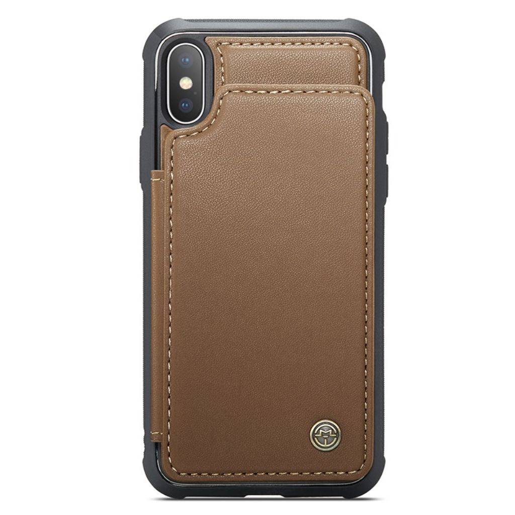 CASEME iPhone XS Max Pungcover med RFID Kortholder – Brun