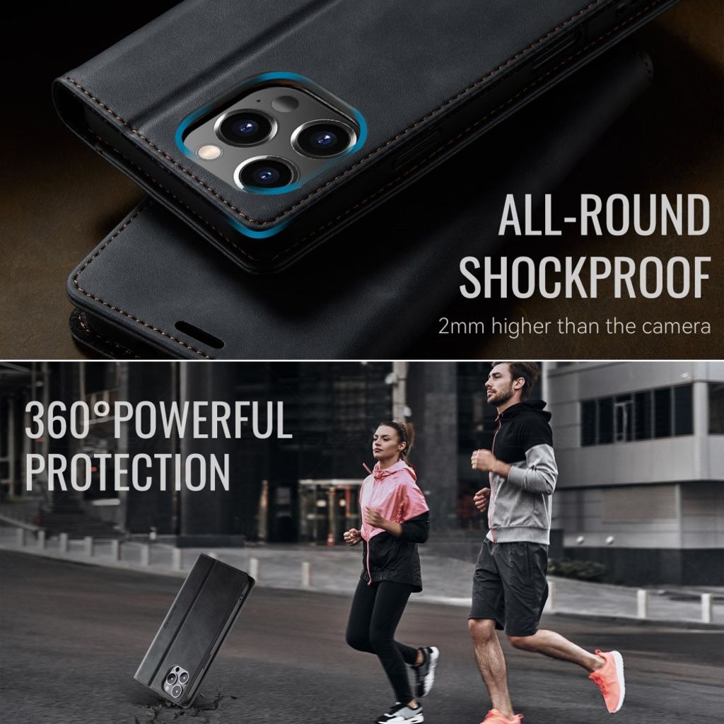 CASEME iPhone 12 Pro Max Kotelo Jalusta - Musta