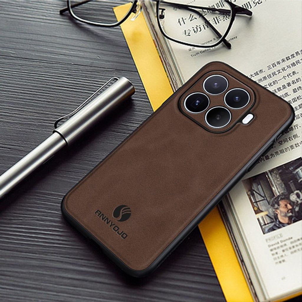 ANNYOJO Xiaomi 17T Pro Skal med baksida i PU-läder - Vinröd