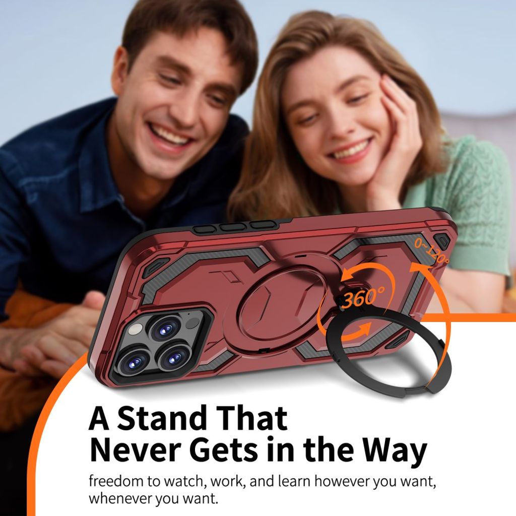 iPhone 15 Pro Max Case with Ring holder - Red